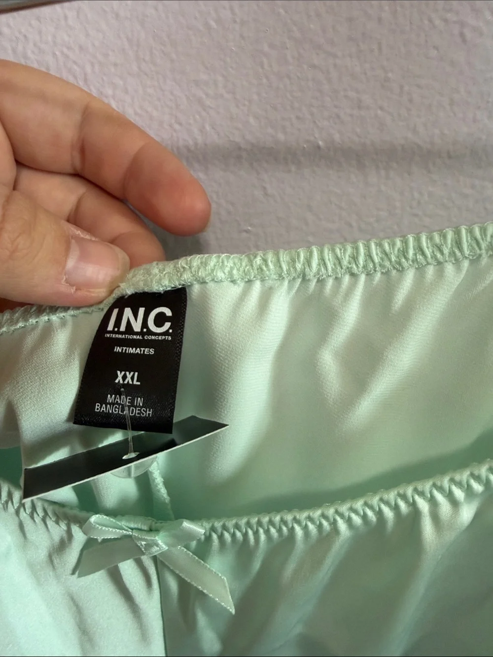 INC International Concepts Mint Lace-Trim Cami & Shorts Set